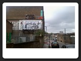 One of Laura Oldfield Ford’s flypost in situ in Hackney Wick