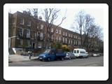 Victorian terraced housing on Liverpool Road in Central London. 